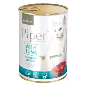 Пълноценна храна за кастрирани котки Piper® Cat Sterilised БЕЗ ЗЪРНО, с риба тон, 400 гр.